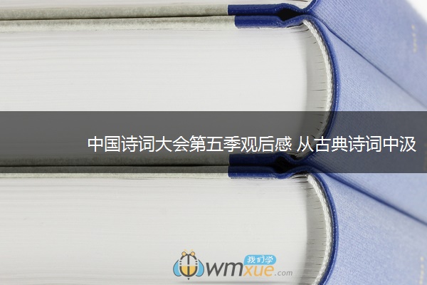 中国诗词大会第五季观后感 从古典诗词中汲取战疫力量