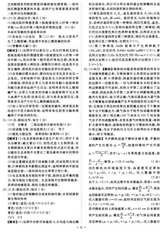 衡水金卷2020年高考模拟押题卷理综试题 衡水金卷2020年高考模拟押题卷理综试题