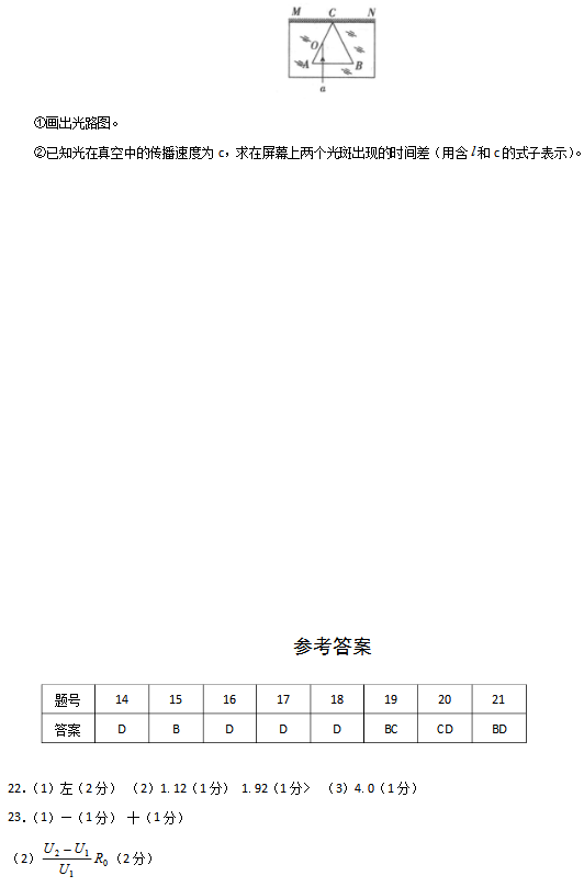 2021全国100所名校卷物理(含答案) 2021全国100所名校卷物理(含答案)